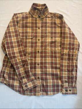 Ralph Lauren Plaid Button-Down Shirt in Beige, Red and Green